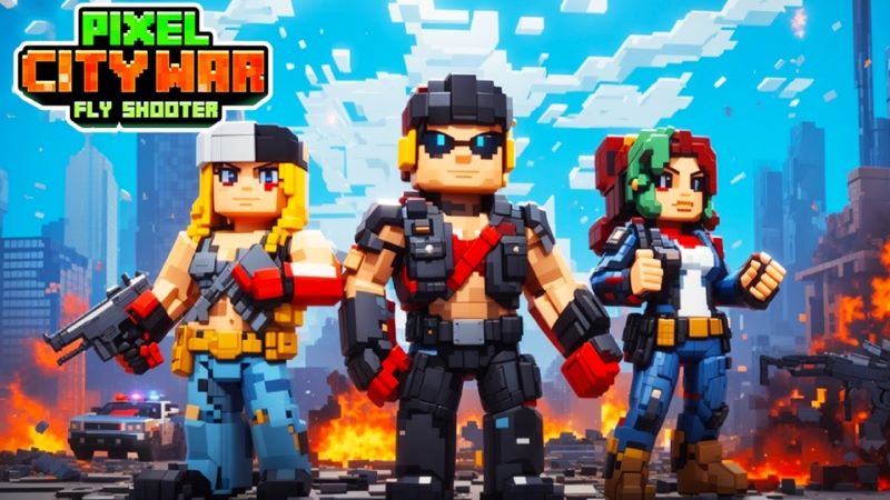 Pixel City War Fly Shooter APK - vv1.1.1